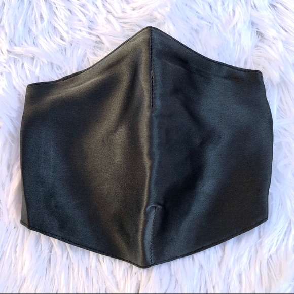 New Black Mulberry Silk Washable face Cover with 7 Filters - Picture 2 of 4